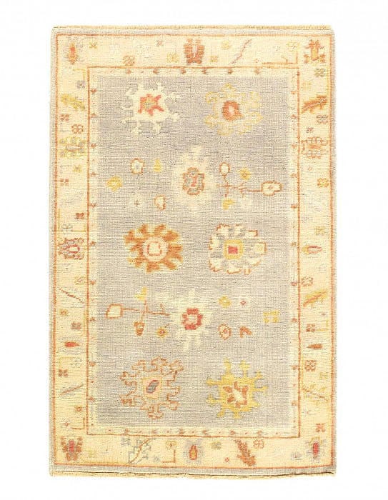 Gray Color Fine Hand knotted Oushak rug 3'1'' X 4'9'': Gray Color Fine Hand knotted Oushak rug 3'1'' X 4'9'' - New, Oushak, Hand-Knotted, Lamb's Wool, 300 -D14372- 862.This item is part of our fine auction collection which includes many fine home accessor