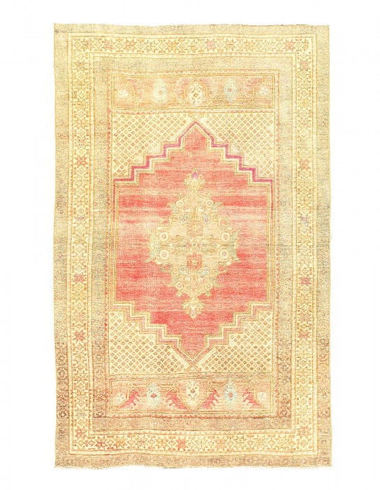 Vintage Turkish oushak Rug - 3'3" x 5'6": Vintage Turkish oushak Rug - 1980, Oushak, Hand-Knotted, Lamb's Wool, 300 -D14492- 862.This item is part of our fine auction collection which includes many fine home accessories including antique rugs