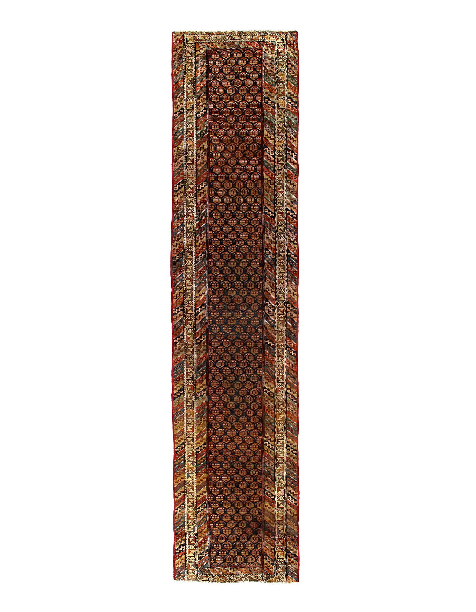Navy Blue Persian Antique NW Runner 3'2'' X 14'1'': Navy Blue Persian Antique NW Runner 3'2'' X 14'1'' - Circa 1920, NorthWest, Hand-Knotted, Lamb's Wool, 300 -D11521- 862.This item is part of our fine auction collection which includes many fine home a