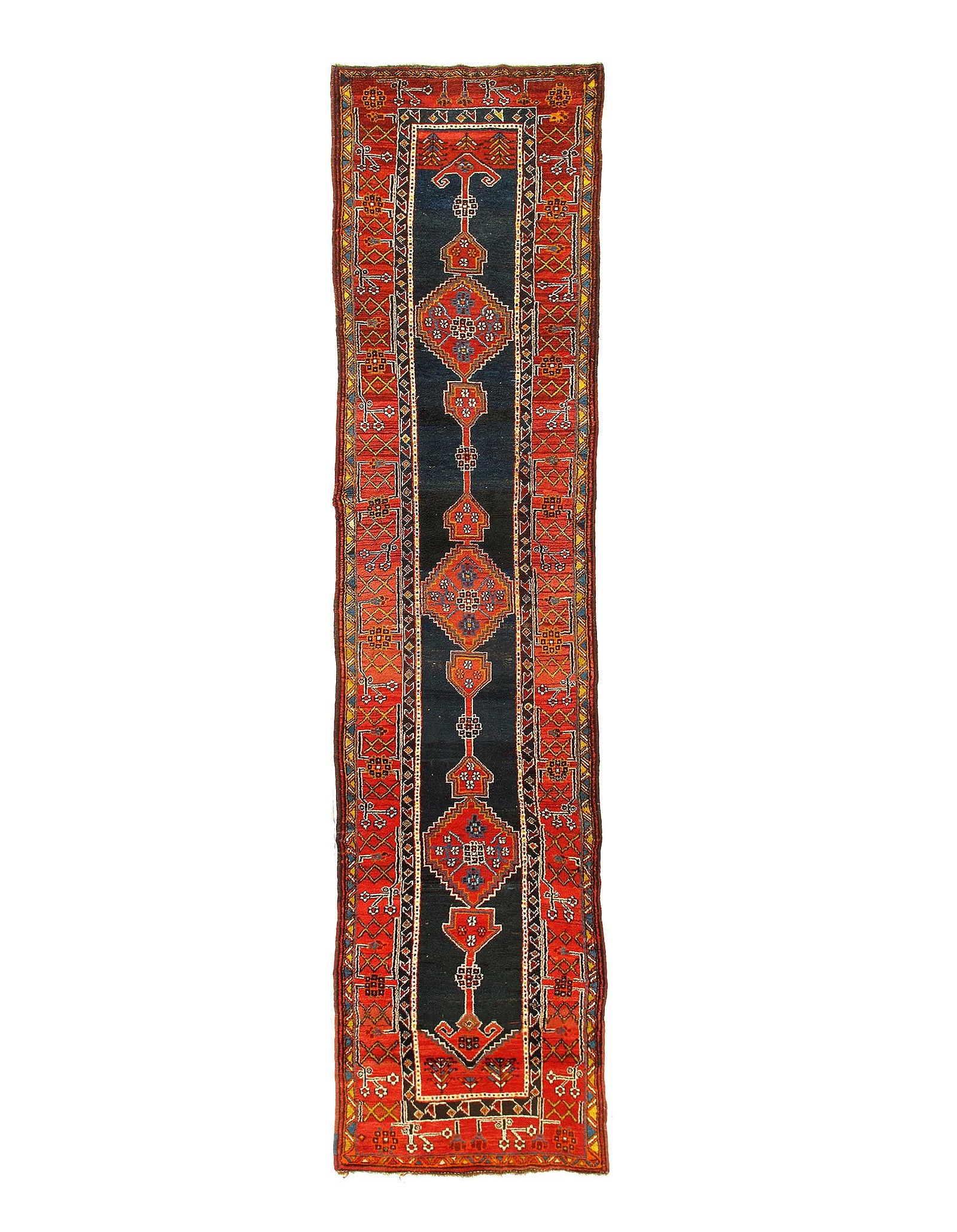Navy Blue Persian Antique NW Runner 3'5'' X 15'3'': Navy Blue Persian Antique NW Runner 3'5'' X 15'3'' - Circa 1920, NorthWest, Hand-Knotted, Lamb's Wool, 300 -D11802- 862.This item is part of our fine auction collection which includes many fine home a