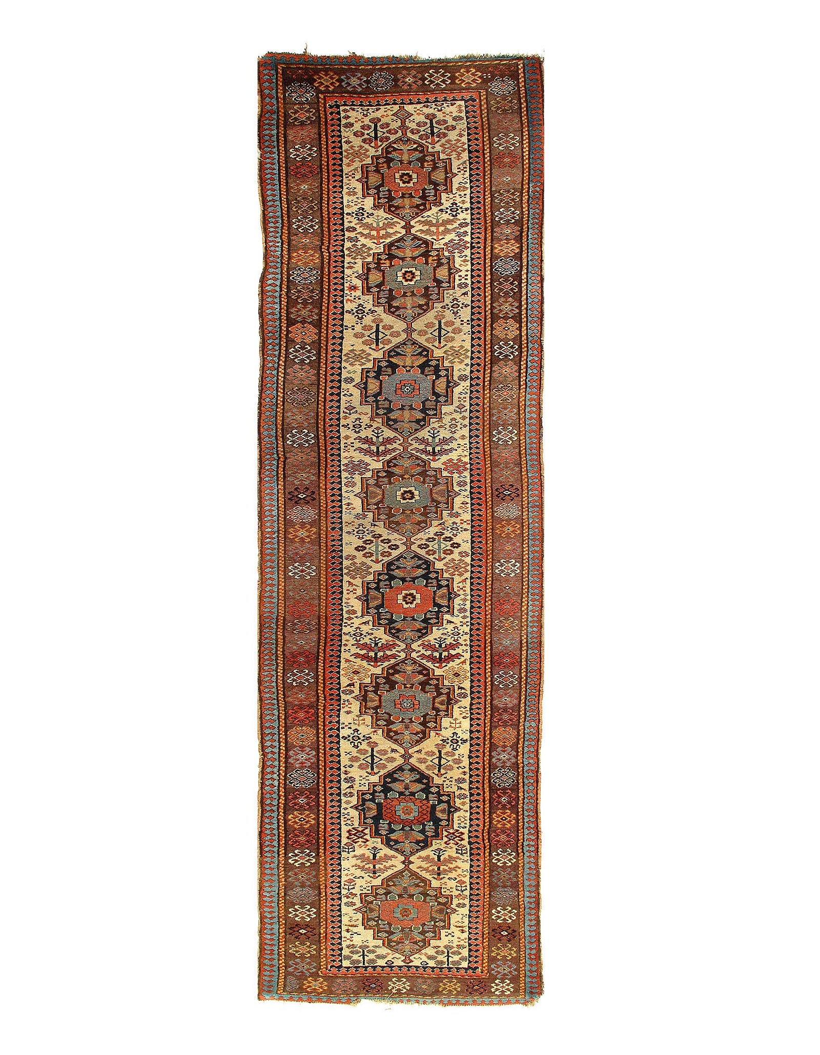 Ivory color Hand Knotted Persian Antique NW Runner 3'11'' X 13'4'': Ivory color Hand Knotted Persian Antique NW Runner 3'11'' X 13'4'' - Circa 1900, NorthWest, Hand-Knotted, Lamb's Wool, 300 -D11600- 862.This item is part of our fine auction collection which includes 