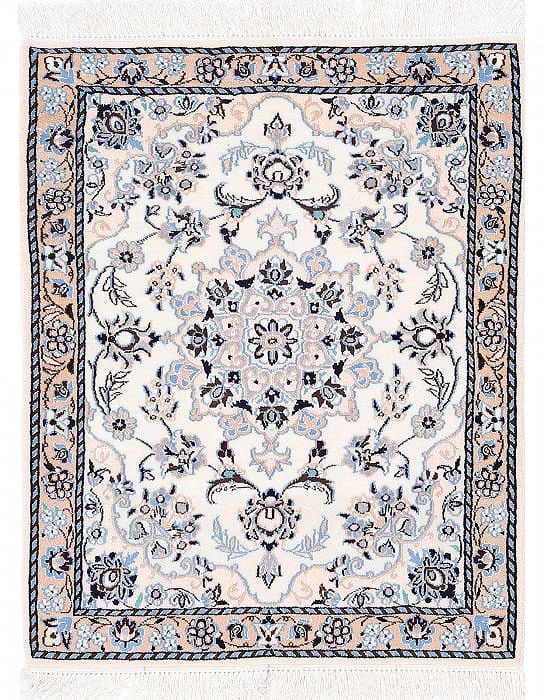 Ivory Fine Hand Knotted Persian Silk & wool Nain 2'6"X 3'2": Ivory Fine Hand Knotted Persian Silk & wool Nain 2'6"X 3'2" - NEW, Nain, Hand-Knotted, Wool & Silk, 300 -D13612- 862.This item is part of our fine auction collection which includes many fine home acce