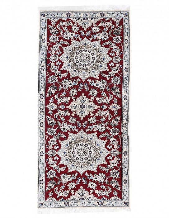 Red Fine Hand Knotted Persian Silk & wool Nain 2'9"X 6'6": Red Fine Hand Knotted Persian Silk & wool Nain 2'9"X 6'6" - NEW, Nain, Straight-Wooven, Wool & Silk, 300 -D13694- 862.This item is part of our fine auction collection which includes many fine home acc