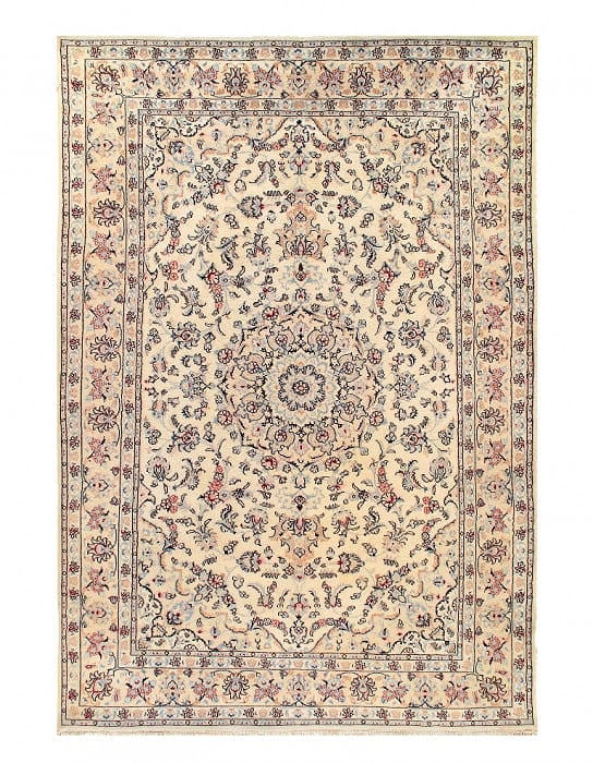 Ivory Persian Nain Silk & Wool 7'9"X 11'6": Ivory Persian Nain Silk & Wool 7'9"X 11'6" - CIRCA 2000, Nain, Hand-Knotted, Wool & Silk, 300 -D11072- 862.This item is part of our fine auction collection which includes many fine home accessories in