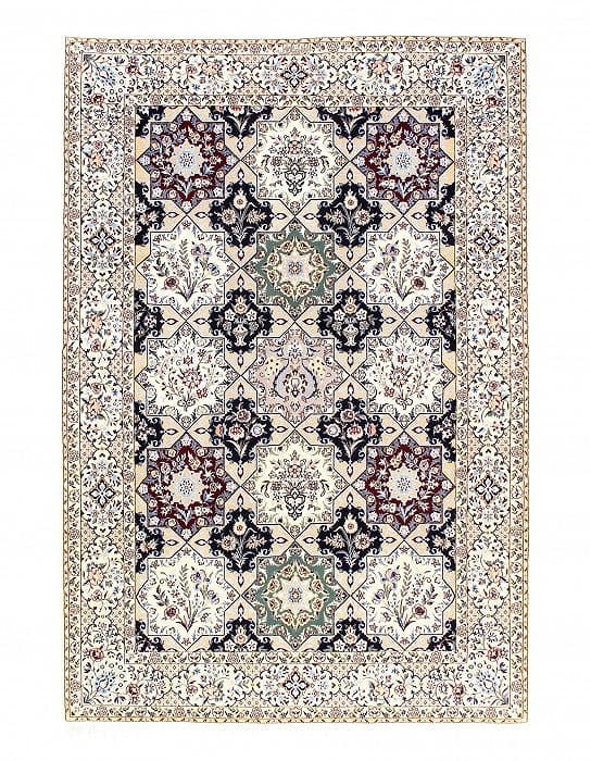 Multi Color Fine Hand Knotted Persian silk & wool Nain 5' X 7'5'': Multi Color Fine Hand Knotted Persian silk & wool Nain 5' X 7'5'' - New, Nain, Hand-Knotted, Wool & Silk, 300 -D11658- 862.This item is part of our fine auction collection which includes many fine hom
