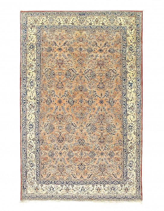 Fine semi Antique Silk & wool Persian Nain 6 LA 7' X 11'4'': Fine semi Antique Silk & wool Persian Nain 6 LA 7' X 11'4'' - Semi antique Circa 1950, Nain, Hand-Knotted, Wool on Cotton, 300 -D12040- 862.This item is part of our fine auction collection which inclu