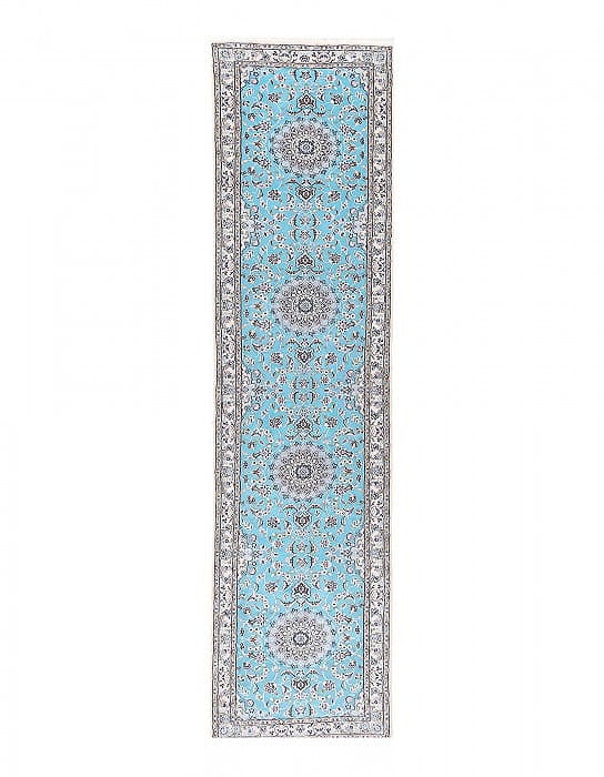 Fine Hand knotted Persian silk & wool Nain runner 2'11"X 12'9": Fine Hand knotted Persian silk & wool Nain runner 2'11"X 12'9" - NEW, Nain, Hand-Knotted, Wool & Silk, 300 -D13727- 862.This item is part of our fine auction collection which includes many fine home a