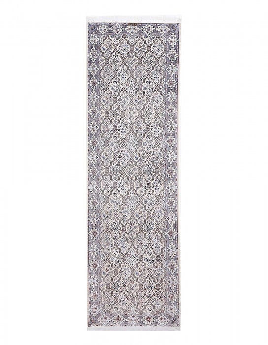 Fine Hand knotted Persian silk & wool 6 Line Nain runner 3'4" X 12'3": Fine Hand knotted Persian silk & wool 6 Line Nain runner 3'4" X 12'3" - NEW, Nain, Hand-Knotted, Wool & Silk, 300 -D13536- 862.This item is part of our fine auction collection which includes many fine