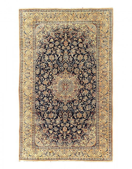 Blue Fine Hand Knotted Persain silk & wool Nain 5'5"X 8'9": Blue Fine Hand Knotted Persain silk & wool Nain 5'5"X 8'9" - CIRCA 2000, Nain, Hand-Knotted, Wool & Silk, 300 -D14513- 862.This item is part of our fine auction collection which includes many fine hom