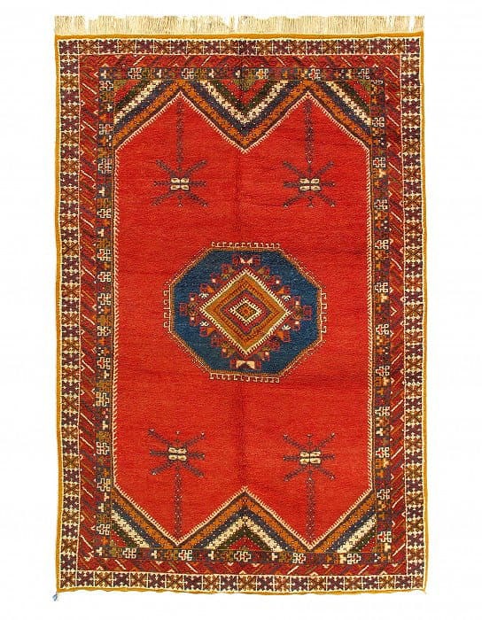 Fine Hand Knotted Authentic Vintage Moroccon rug 6'4'' X 9'11'': Fine Hand Knotted Authentic Vintage Moroccon rug 6'4'' X 9'11'' - Circa 1970, Moroccan, Hand-Knotted, Lamb's Wool, 300 -D11824- 862.This item is part of our fine auction collection which includes many