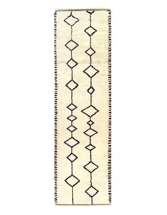 21st Century Genuine Fine Moroccan Hand-Knotted Runner - 3'4" x 11'10": 21st Century Genuine Fine Moroccan Hand-Knotted Runner - 3'4" x 11'10" - New, Moroccan, Hand-Knotted, Lamb's Wool, 300 -D08542- 862.This item is part of our fine auction collection which includes many
