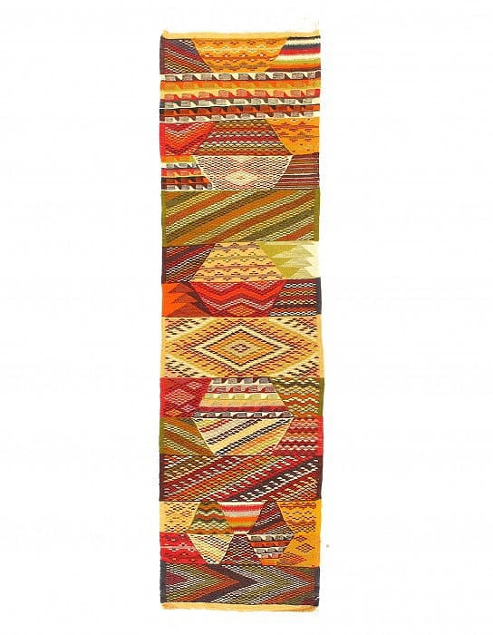 Fine Hand Knotted Flat Weave Moroccan runner 2'2'' X 8'1'': Fine Hand Knotted Flat Weave Moroccan runner 2'2'' X 8'1'' - Circa 1970, Moroccan, Hand-Knotted, Flat Weave, 300 -D11857- 862.This item is part of our fine auction collection which includes many fine 
