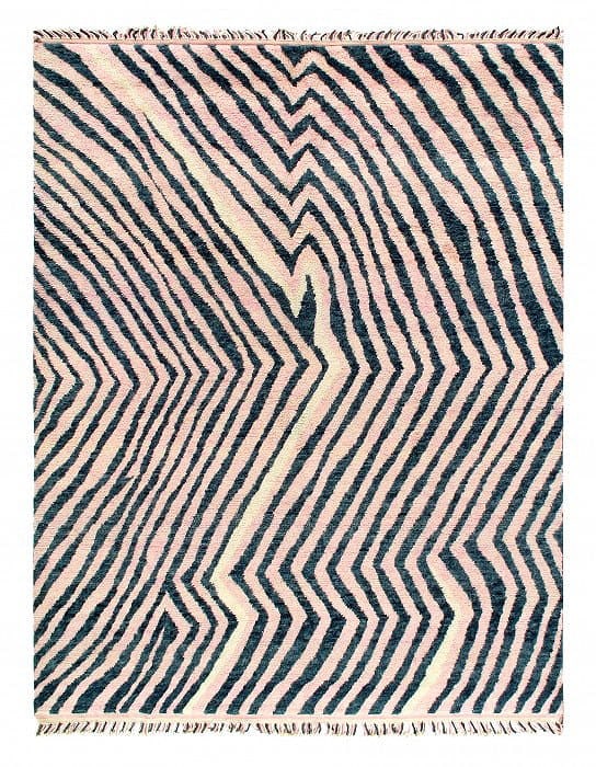 Blue Hand Knotted Moroccon Rug 8' X 10': Blue Hand Knotted Moroccon Rug 8' X 10' - New, Moroccan, Hand-Knotted, Lamb's Wool, 300 -D10982- 862.This item is part of our fine auction collection which includes many fine home accessories includin