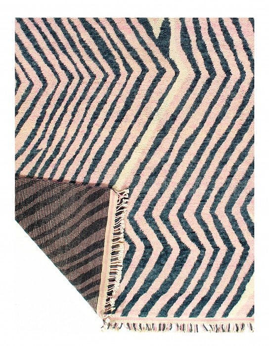 Blue Hand Knotted Moroccon Rug 8' X 10' - 3