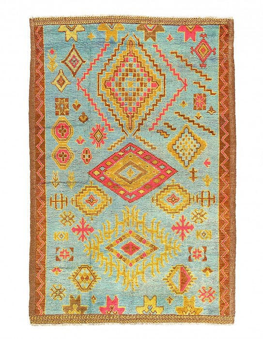 Fine Hand knotted Moroccan rug 6'1'' X 9': Fine Hand knotted Moroccan rug 6'1'' X 9' - New, Moroccan, Hand-Knotted, Lamb's Wool, 300 -D14412- 862.This item is part of our fine auction collection which includes many fine home accessories includ