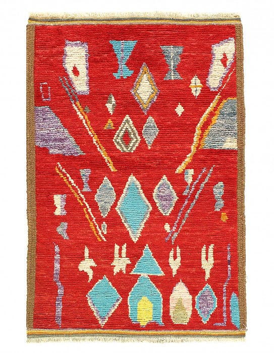 Fine Hand knotted Moroccan rug 3'4'' X 5': Fine Hand knotted Moroccan rug 3'4'' X 5' - New, Moroccan, Hand-Knotted, Lamb's Wool, 300 -D14426- 862.This item is part of our fine auction collection which includes many fine home accessories includ