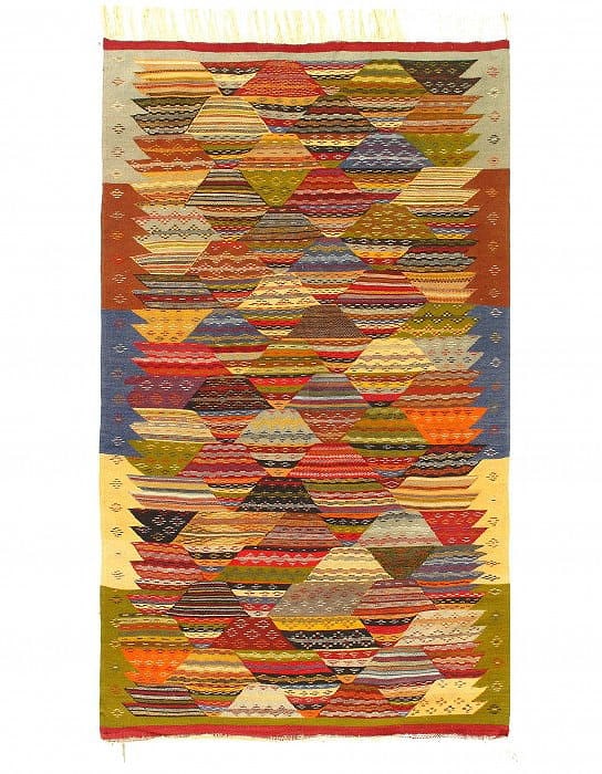 Fine Hand Knotted Flat Weave Moroccan 4'11'' X 7'9'': Fine Hand Knotted Flat Weave Moroccan 4'11'' X 7'9'' - Circa 1970, Moroccan, Hand-Knotted, Flat Weave, 300 -D11858- 862.This item is part of our fine auction collection which includes many fine home a