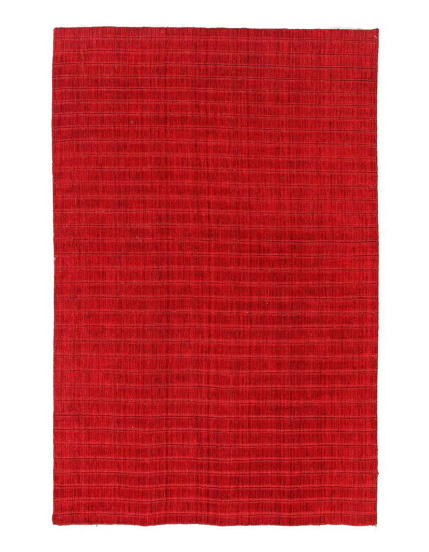 Red Hand Loomed Modern Rug 5'6"x 8'8": Red Hand Loomed Modern Rug 5'6"x 8'8" - NEW, Modern, Hand-Loomed, Lamb's Wool, 300 -d03885- 862.This item is part of our fine auction collection which includes many fine home accessories including ant