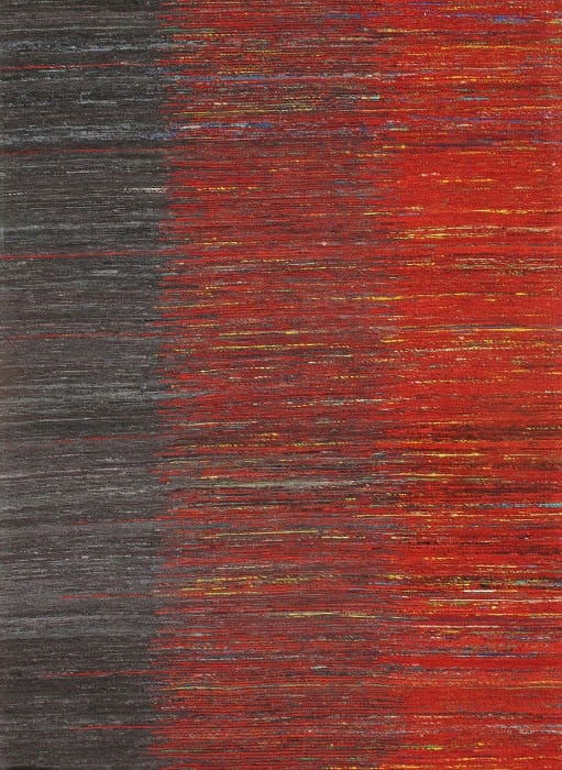 Red Flat-weave Tufted Sari Silk 5' X 8': Red Flat-weave Tufted Sari Silk 5' X 8' - New, Modern, Hand-Knotted, V. Silk, 300 -D06566- 862.This item is part of our fine auction collection which includes many fine home accessories including anti