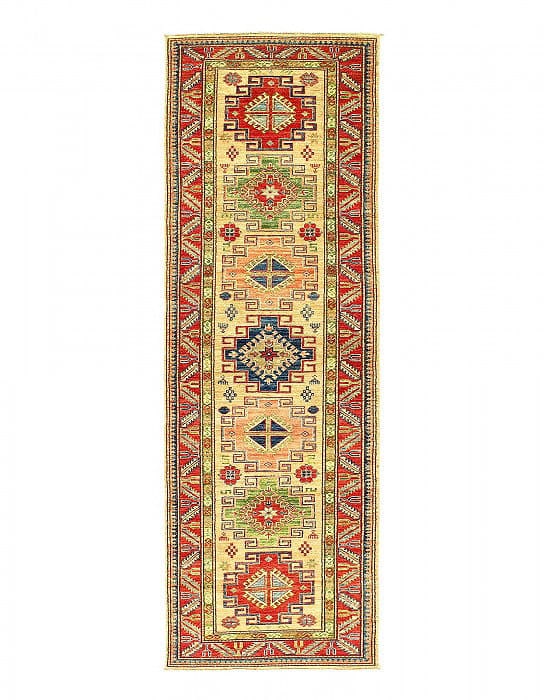 Fine Hand Knotted kazak Runner 2'7" X 8'3": Fine Hand Knotted kazak Runner 2'7" X 8'3" - New, Kazak, Hand-Knotted, Lamb's Wool, 300 -D12690- 862.This item is part of our fine auction collection which includes many fine home accessories includin