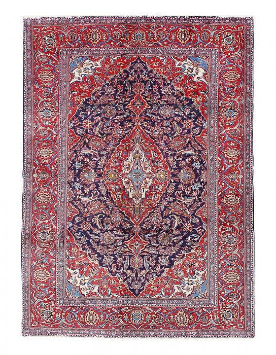 Navy Blue Fine Hand knotted Persian Kashan 6'5"X 9'2": Navy Blue Fine Hand knotted Persian Kashan 6'5"X 9'2" - NEW, Kashan, N/A, Lamb's Wool, 300 -D13999- 862.This item is part of our fine auction collection which includes many fine home accessories inclu