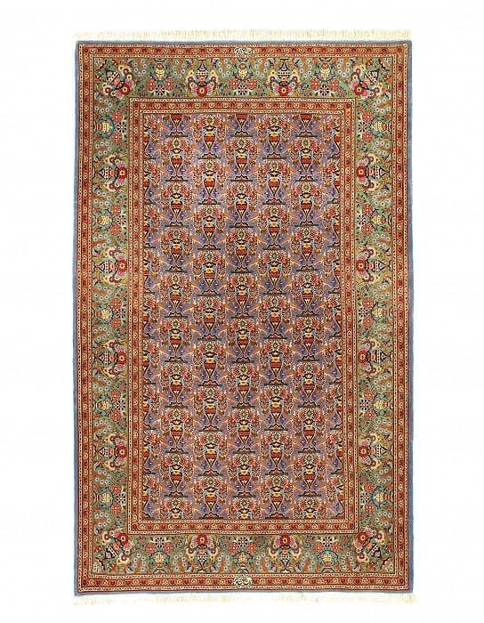 Fine Hand Knotted Persian silk & wool Kashan 4'8'' X 7'7'': Fine Hand Knotted Persian silk & wool Kashan 4'8'' X 7'7'' - 2000, Kashan, Hand-Knotted, Wool & Silk, 300 -D10541- 862.This item is part of our fine auction collection which includes many fine home ac