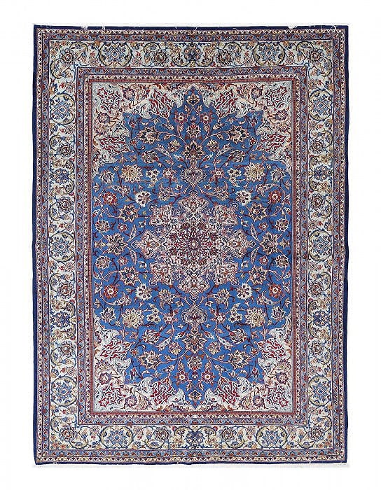 Fine Hand knotted Persian Isfahan 6'8"x9'6": Fine Hand knotted Persian Isfahan 6'8"x9'6" - circa 1970, Isfahan, Hand-Knotted, Lamb's Wool, 300 -D14002- 862.This item is part of our fine auction collection which includes many fine home accessorie