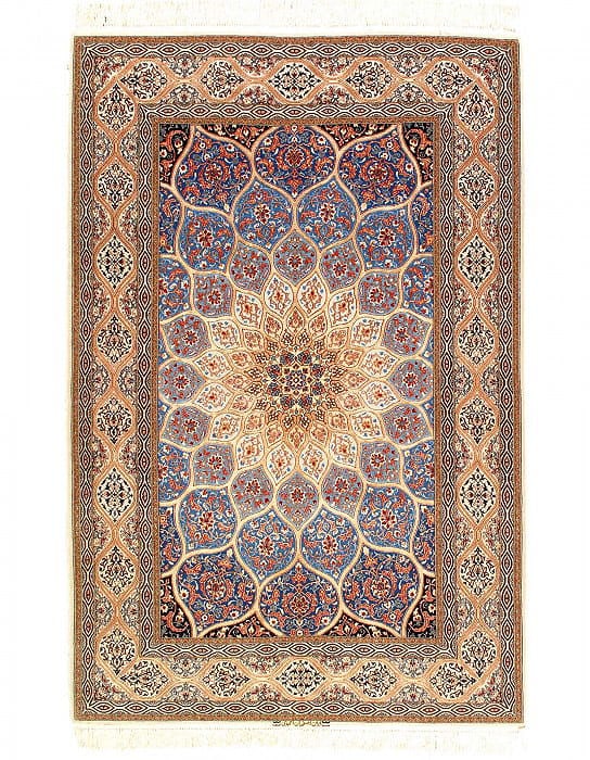 Fine Hand knotted silk & wool Isfahan 5'1'' X 7'11'': Fine Hand knotted silk & wool Isfahan 5'1'' X 7'11'' - New, Isfahan, Hand-Knotted, Wool & Silk, 300 -D14531- 862.This item is part of our fine auction collection which includes many fine home accessor