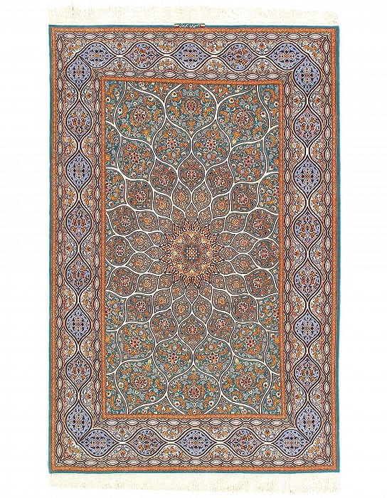 Fine Hand knotted Persian silk & wool Isfahan 5' X 8': Fine Hand knotted Persian silk & wool Isfahan 5' X 8' - New, Isfahan, Hand-Knotted, Wool & Silk, 300 -D14533- 862.This item is part of our fine auction collection which includes many fine home accesso