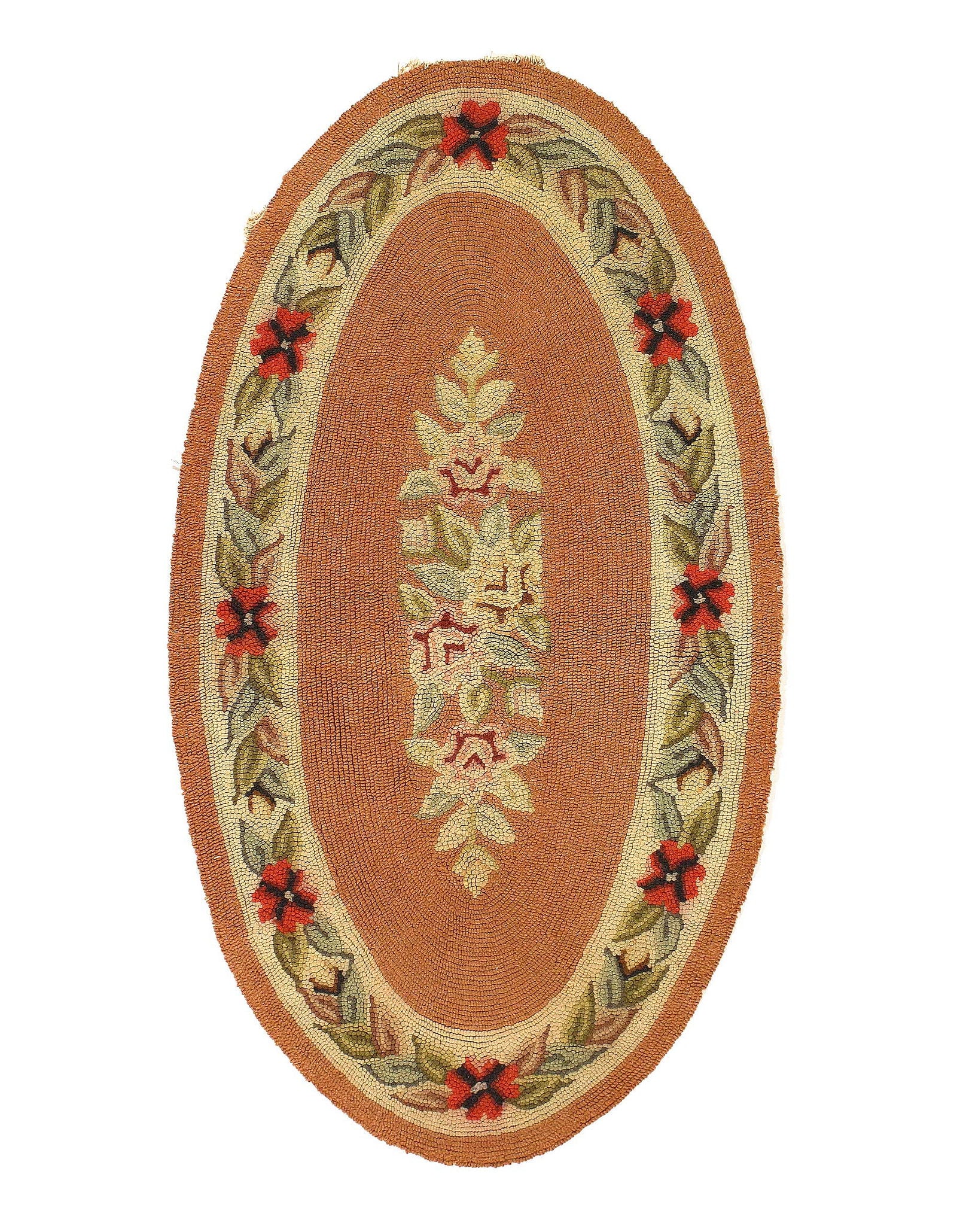 Hand knotted Antique hooked rug 2'X 3'7": Hand knotted Antique hooked rug 2'X 3'7" - CIRCA 1940, Hooked Rugs, Hand-Woven, Lamb's Wool, 300 -D11813- 862.This item is part of our fine auction collection which includes many fine home accessories