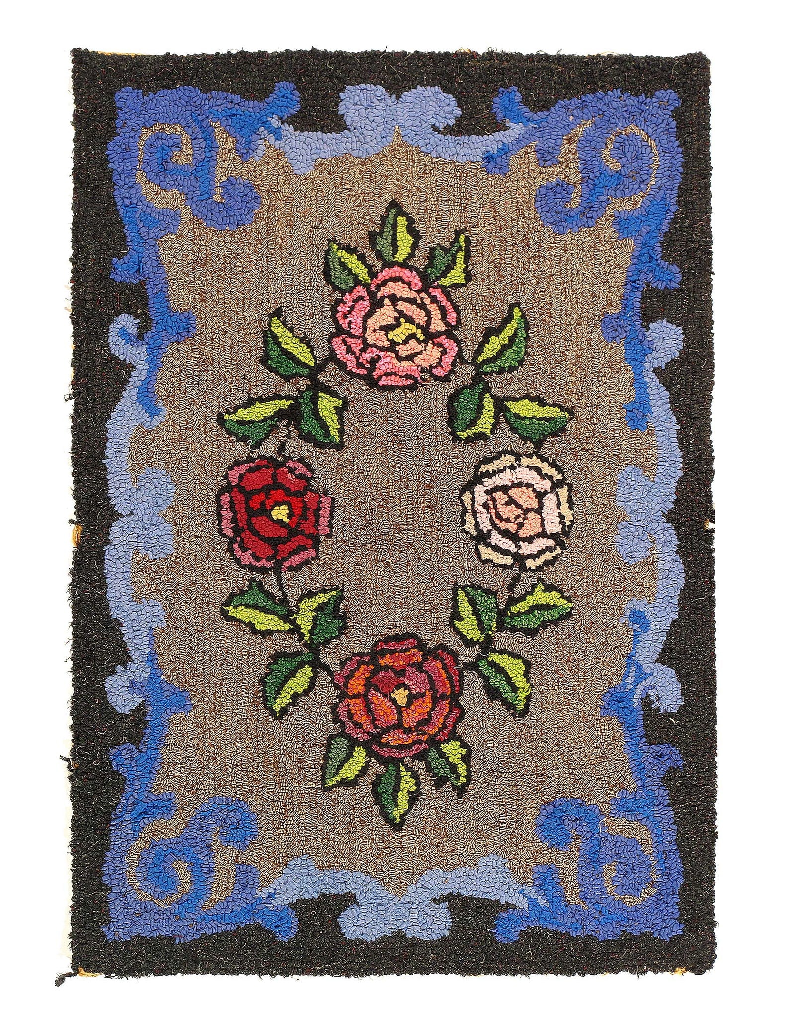 Antique American hooked rug 2'X 3": Antique American hooked rug 2'X 3" - CIRCA 1930, Hooked Rug, Hand-Woven, Lamb's Wool, 300 -D11815- 862.This item is part of our fine auction collection which includes many fine home accessories includ