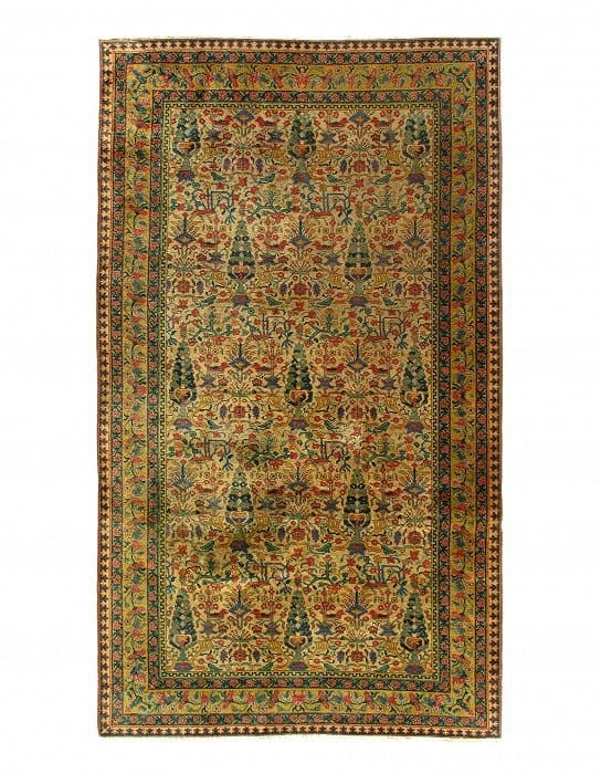 Fine Hand Knotted Turkish Hereke rug 5' X 9': Fine Hand Knotted Turkish Hereke rug 5' X 9' - 1970, Hereke, Hand-Knotted, Lamb's Wool, 300 -D11957- 862.This item is part of our fine auction collection which includes many fine home accessories incl