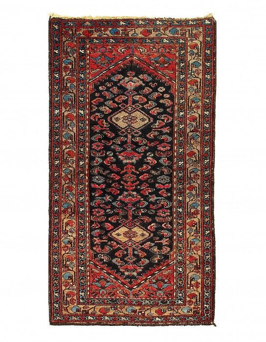 Persian Antique Hamadan rug 3'5'' X 6'8'': Persian Antique Hamadan rug 3'5'' X 6'8'' - Circa 1900, Hamadan, Hand-Knotted, Lamb's Wool, 300 -D11953- 862.This item is part of our fine auction collection which includes many fine home accessories 