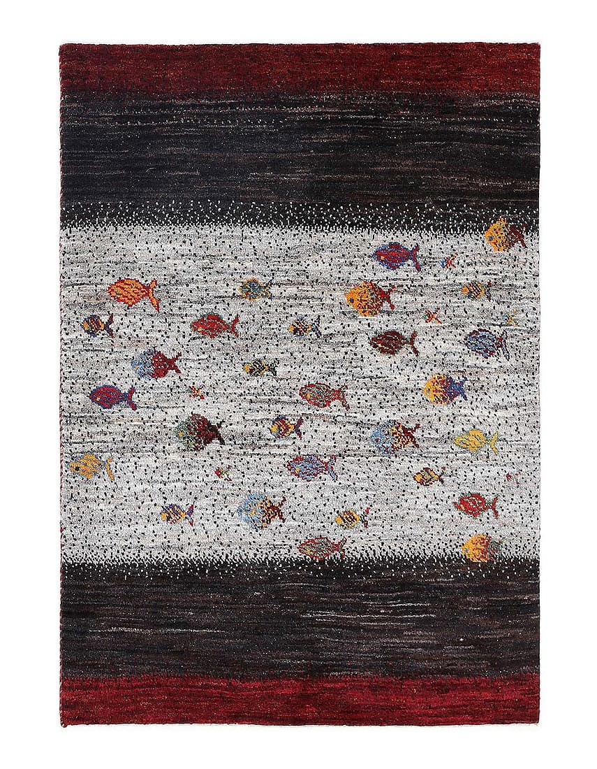Fine Hand knotted Persian Fish Gabbeh 2'9"X 4': Fine Hand knotted Persian Fish Gabbeh 2'9"X 4' - NEW, Gabbeh, Hand-Knotted, Lamb's Wool, 300 -D13447- 862.This item is part of our fine auction collection which includes many fine home accessories inc