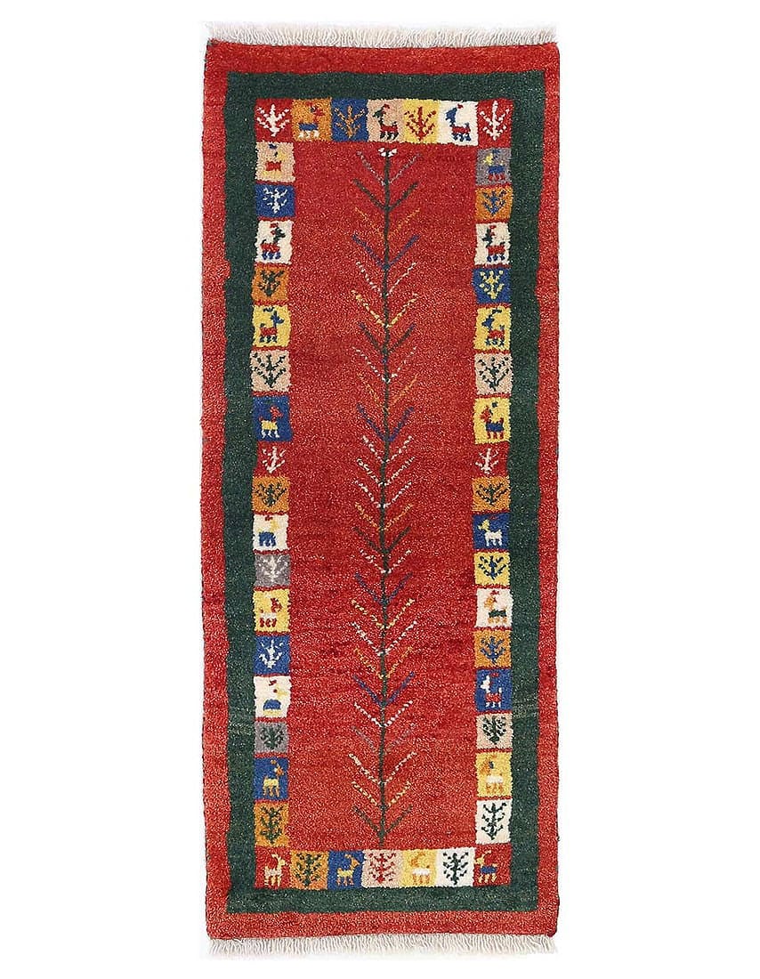 Fine Hand knotted Persian Gabbeh 1'4'X 3'9": Fine Hand knotted Persian Gabbeh 1'4'X 3'9" - NEW, Gabbeh, Hand-Knotted, Lamb's Wool, 300 -D13777- 862.This item is part of our fine auction collection which includes many fine home accessories includ