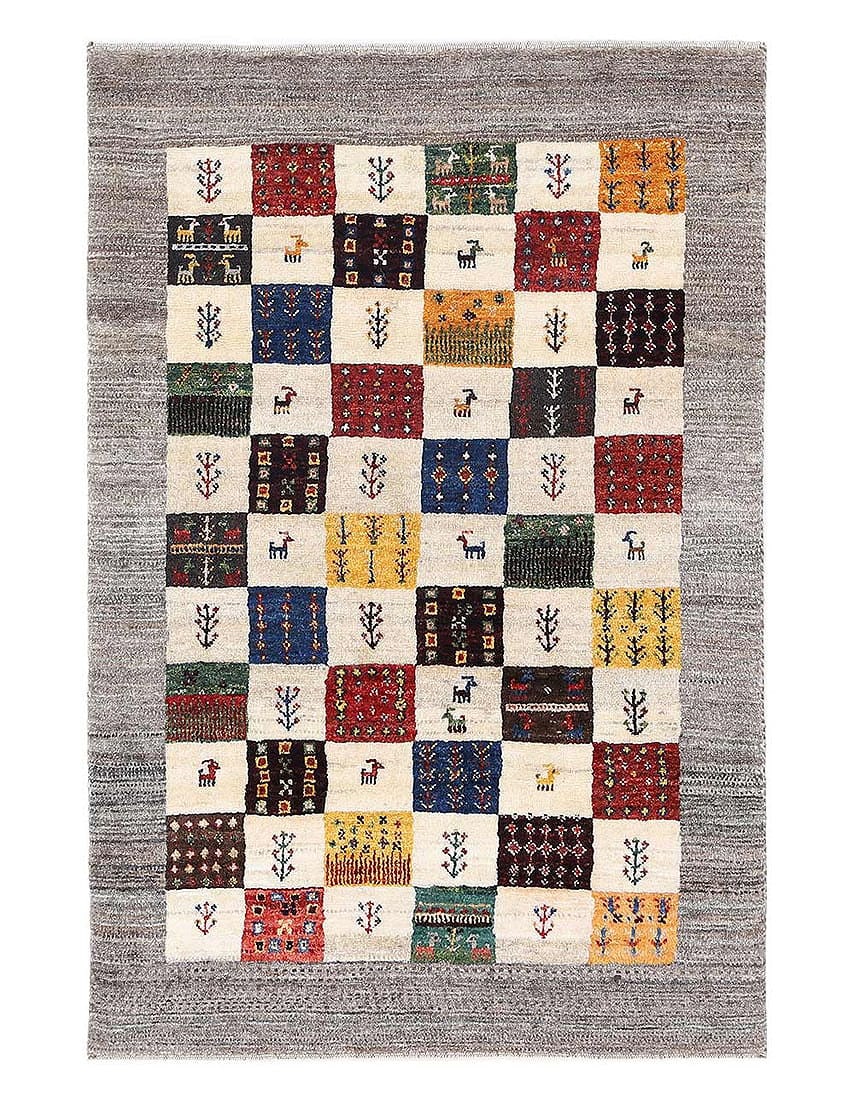 Fine Hand knotted Persian Gabbeh 2'9'' X 4'1'': Fine Hand knotted Persian Gabbeh 2'9'' X 4'1'' - New, Gabbeh, Hand-Knotted, Lamb's Wool, 300 -D13512- 862.This item is part of our fine auction collection which includes many fine home accessories inc