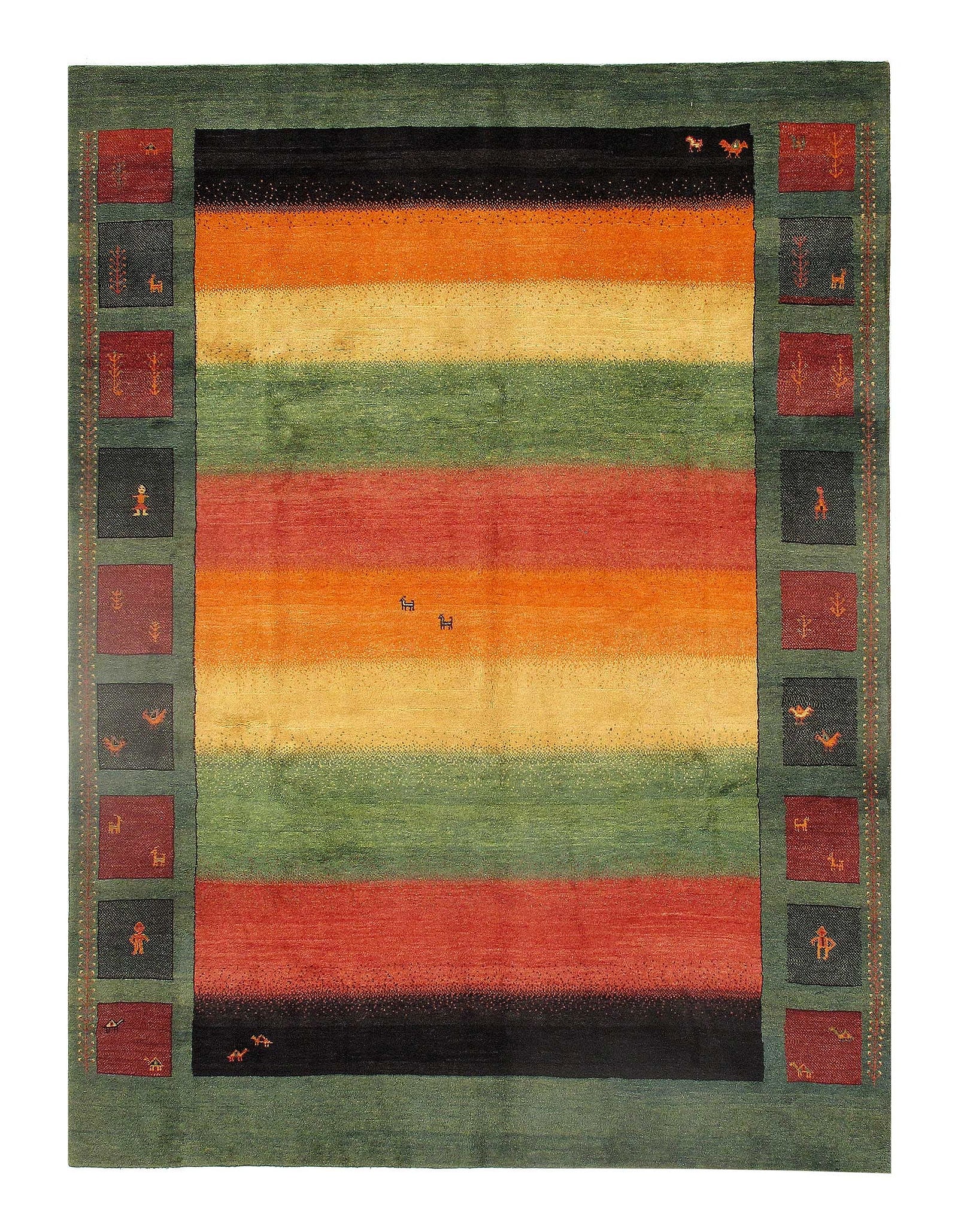 Multi color Fine hand Knotted Persian Gabbeh 7'7'' X 10' (1 of 3)