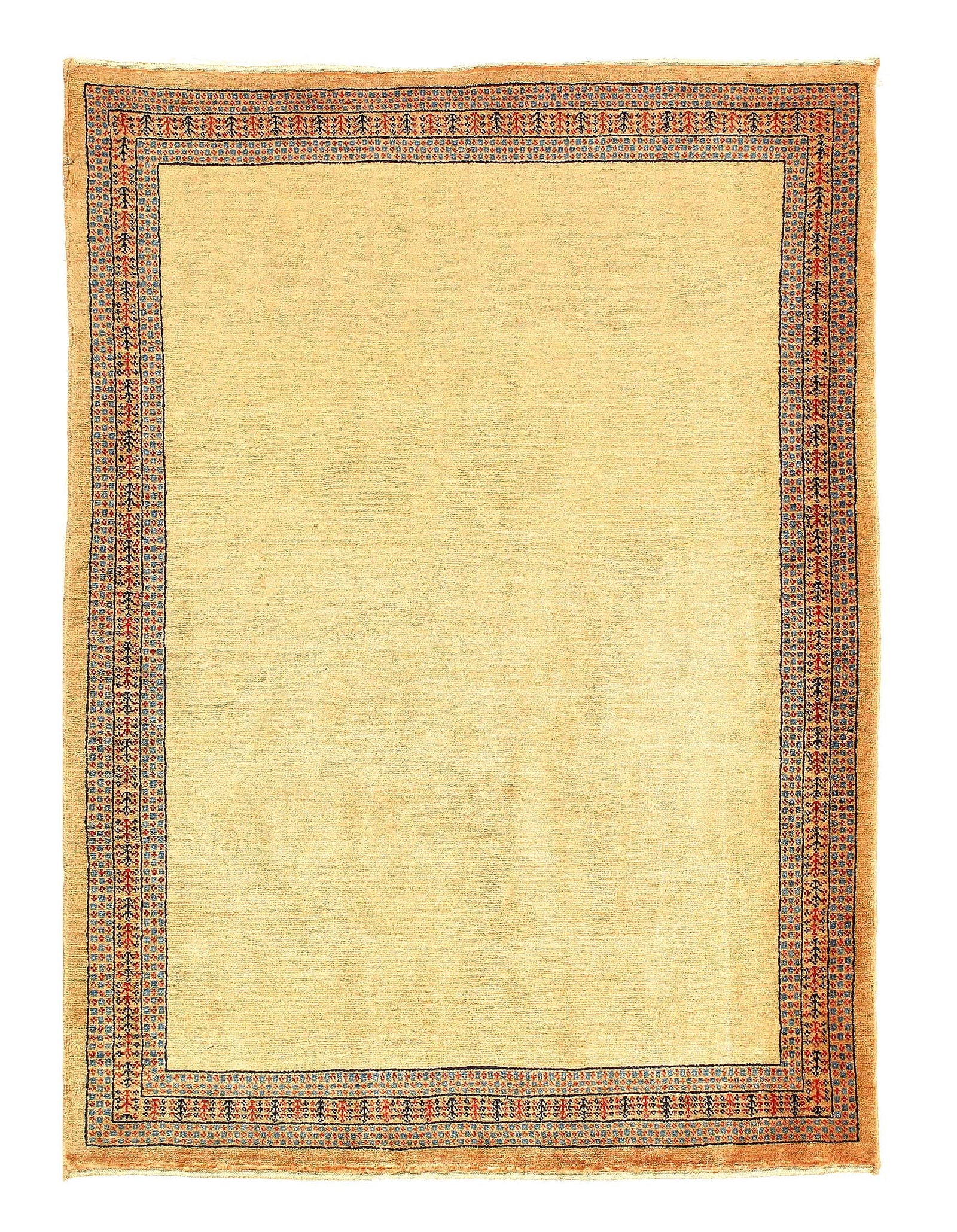 Ivory Fine Hand Knotted Persian Gabbeh 3'6'' X 4'11'': Ivory Fine Hand Knotted Persian Gabbeh 3'6'' X 4'11'' - New, Gabbeh, Hand-Knotted, Lamb's Wool, 300 -30181- 862.This item is part of our fine auction collection which includes many fine home accessori