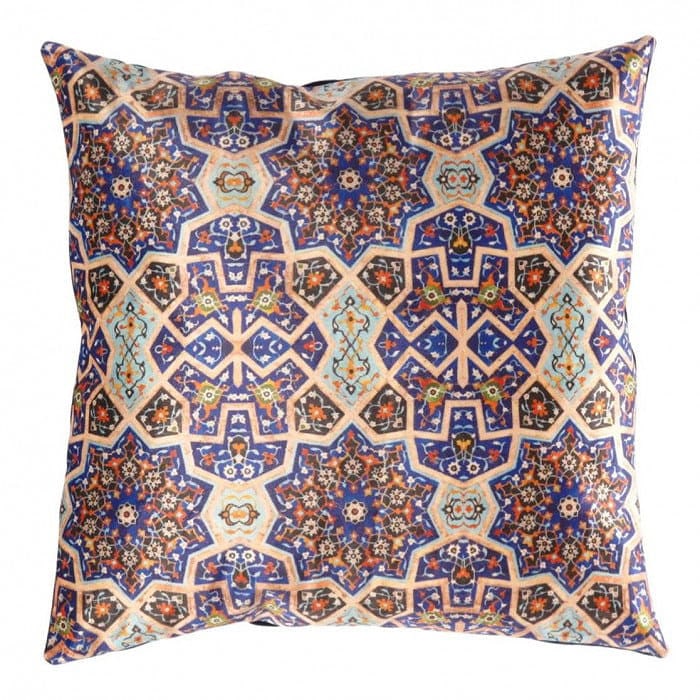 Persian Tile Velvet Pillow 20'' X 20'': Persian Tile Velvet Pillow 20'' X 20'' - New, Isfahan, N/A, Velvet Silk, 300 -TIR 212- 862.This item is part of our fine auction collection which includes many fine home accessories including antique 