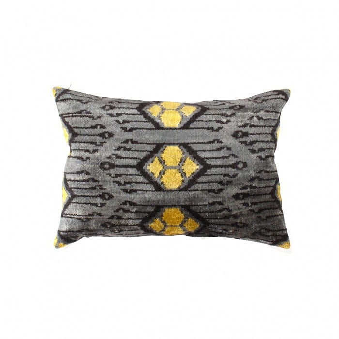 TI 190 B Decorative Throw Velvet Ikat Pillow 15'' X 23'': TI 190 B Decorative Throw Velvet Ikat Pillow 15'' X 23'' - New, Turkish, Hand-Woven, Velvet Silk, 300 -TI 190 B- 862.This item is part of our fine auction collection which includes many fine home acce