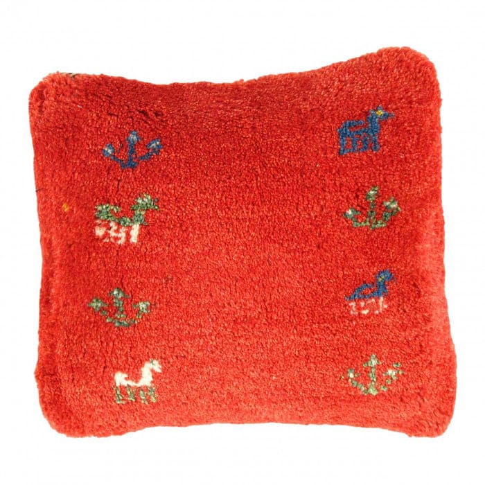 Fine Hand knotted Gabbeh pillow 16"X 16": Fine Hand knotted Gabbeh pillow 16"X 16" - N/A, Gabbeh, Hand-Woven, Lamb's Wool, 300 -PG 431- 862.This item is part of our fine auction collection which includes many fine home accessories including a