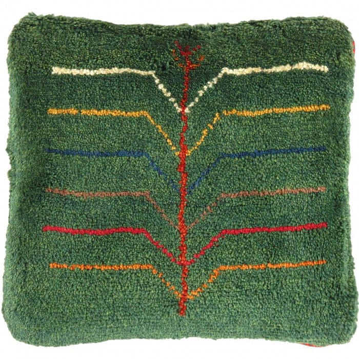 Fine Hand knotted Gabbeh pillow 17"X 17": Fine Hand knotted Gabbeh pillow 17"X 17" - N/A, Gabbeh, Hand-Woven, Lamb's Wool, 300 -PG 399- 862.This item is part of our fine auction collection which includes many fine home accessories including a