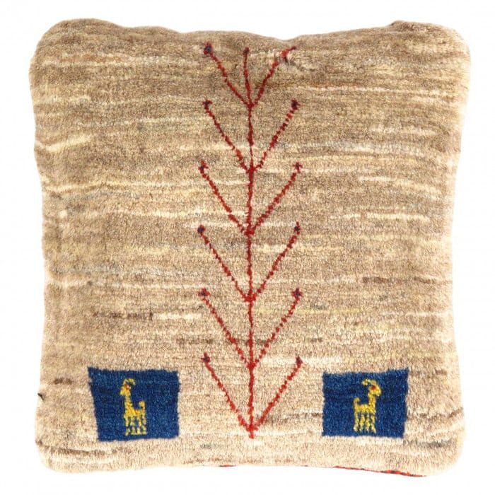 Fine Hand knotted Gabbeh pillow 16"X 17": Fine Hand knotted Gabbeh pillow 16"X 17" - N/A, Gabbeh, Hand-Woven, Lamb's Wool, 300 -PG 394- 862.This item is part of our fine auction collection which includes many fine home accessories including a