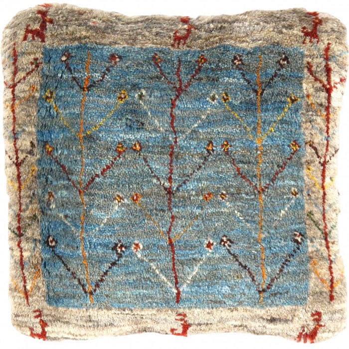 Fine Hand knotted Gabbeh pillow 16"X 16": Fine Hand knotted Gabbeh pillow 16"X 16" - N/A, Gabbeh, Hand-Woven, Lamb's Wool, 300 -PG 351- 862.This item is part of our fine auction collection which includes many fine home accessories including a