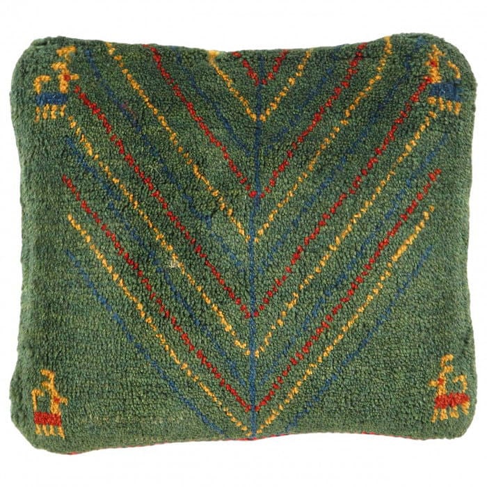 Fine Hand knotted Gabbeh pillow 14"X 16": Fine Hand knotted Gabbeh pillow 14"X 16" - N/A, Gabbeh, Hand-Woven, Lamb's Wool, 300 -PG 326- 862.This item is part of our fine auction collection which includes many fine home accessories including a