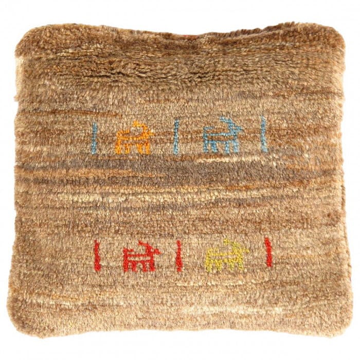 Fine Hand knotted Persian Gabbeh pillow 15'' X 16'': Fine Hand knotted Persian Gabbeh pillow 15'' X 16'' - New, Gabbeh, Handmade , Lamb's Wool, 300 -PG 149- 862.This item is part of our fine auction collection which includes many fine home accessories i