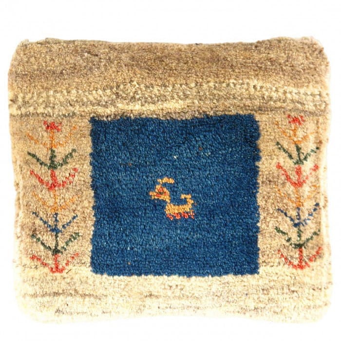 Fine Hand knotted Persian Gabbeh pillow 15'' X 16'': Fine Hand knotted Persian Gabbeh pillow 15'' X 16'' - New, Gabbeh, Handmade , Lamb's Wool, 300 -PG 134- 862.This item is part of our fine auction collection which includes many fine home accessories i