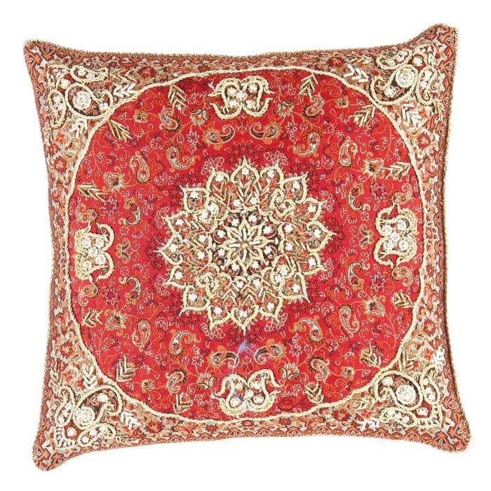 Red color Diamond Persian Silk Termeh 16'': Red color Diamond Persian Silk Termeh 16'' - New, Isfahan, Hand-made, Velvet Silk, 300 -IRT 70- 862.This item is part of our fine auction collection which includes many fine home accessories including