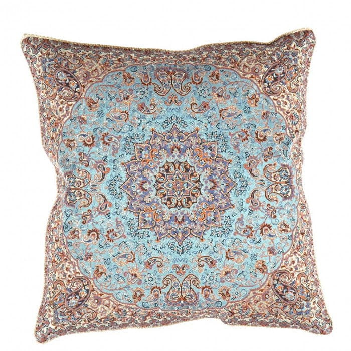 L Blue Diamond Persian Silk Termeh 16'': L Blue Diamond Persian Silk Termeh 16'' - New, Isfahan, Hand-made, Velvet Silk, 300 -IRT 66- 862.This item is part of our fine auction collection which includes many fine home accessories including an