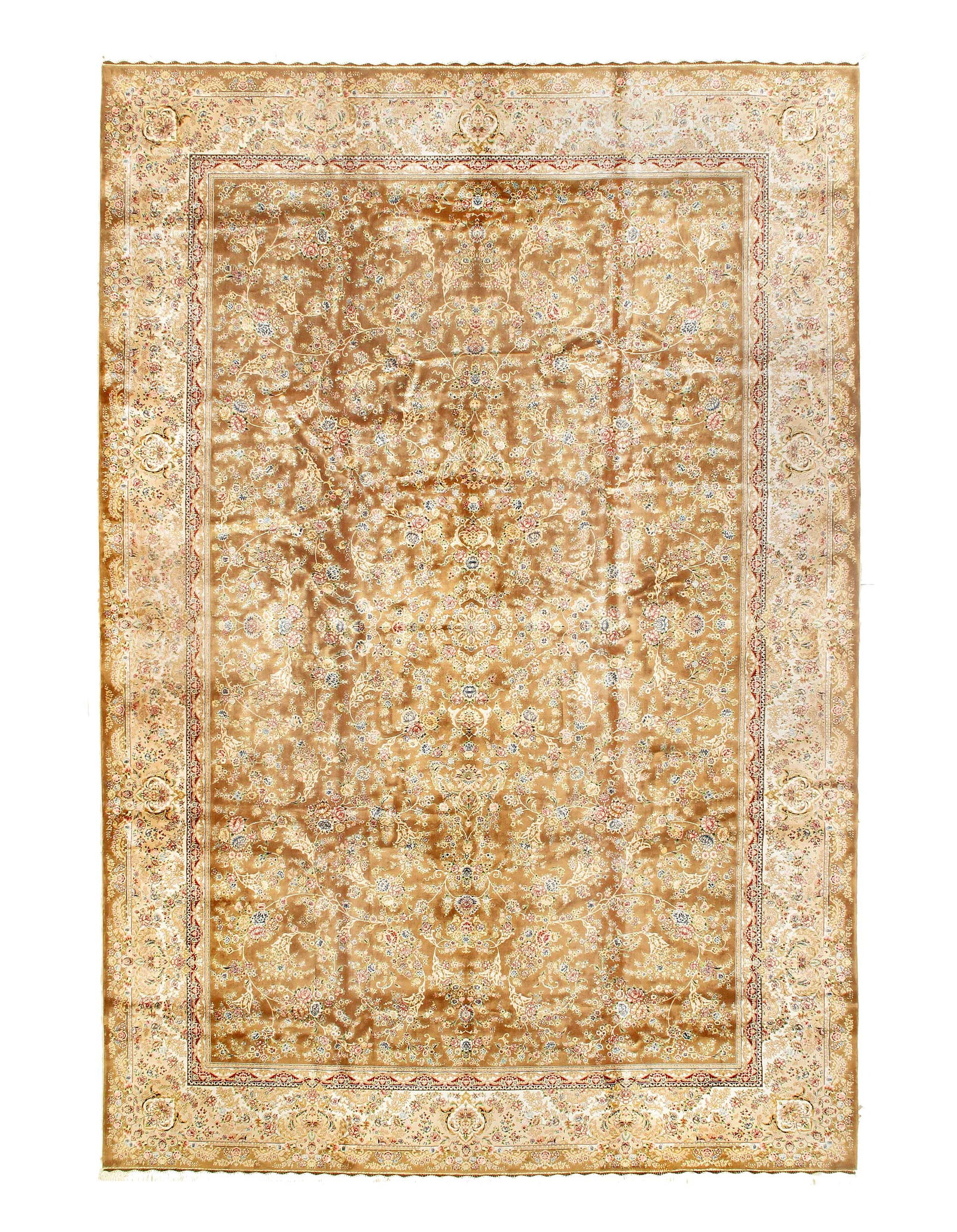 Persian Qum Design Rug 6'6"X 9''8": Persian Qum Design Rug 6'6"X 9''8" - NEW, Qum, Machine-Made, V. Silk, 300 -D15504- 862.This item is part of our fine auction collection which includes many fine home accessories including antique rugs